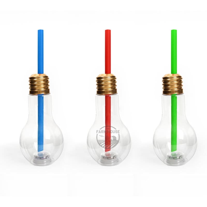 13.5 oz. Light Bulb Cup With Straw