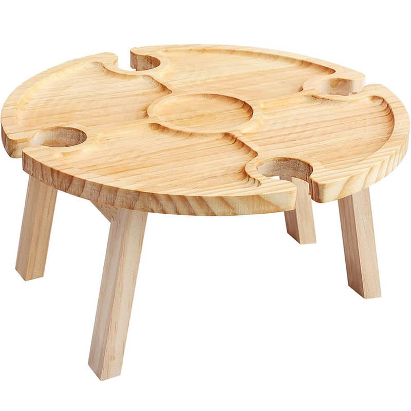 Folding Picnic Table With Wine Glass Holders