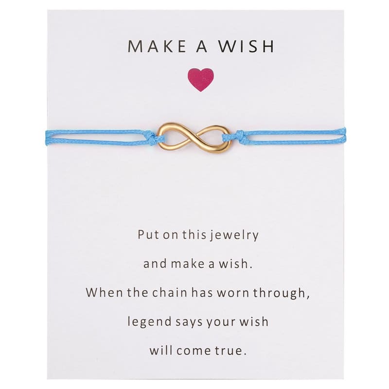 Braided Infinity Shaped Bracelet With Wish Cards