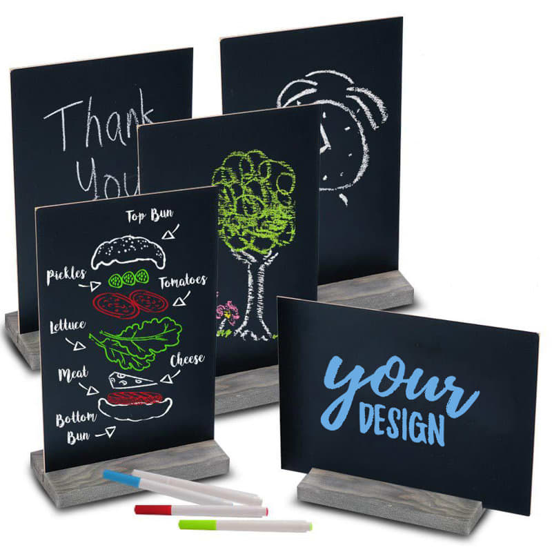 Tabletop Chalkboard Signs With Wood Base
