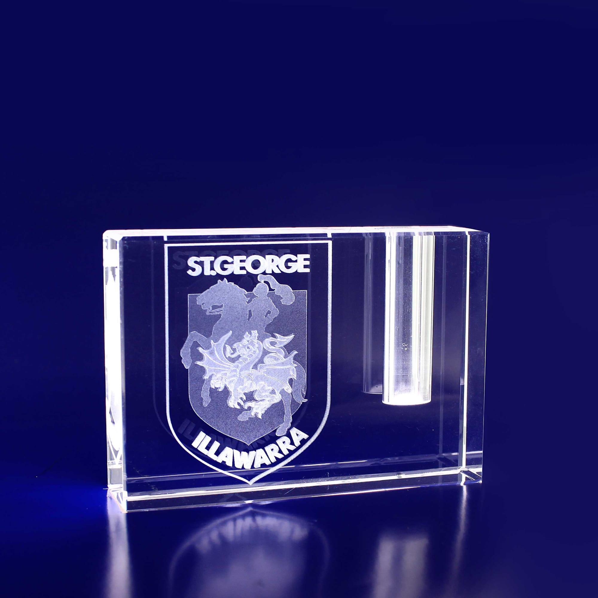 3D Crystal Rectangle Crystal Pen Holder - PEN10 Image