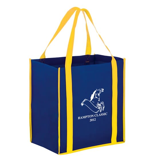 Two-Tone Non-Woven Tote Bag With Poly Board Insert - PS4042 Image