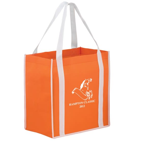 Two-Tone Non-Woven Tote Bag With Poly Board Insert - PS4042 Image