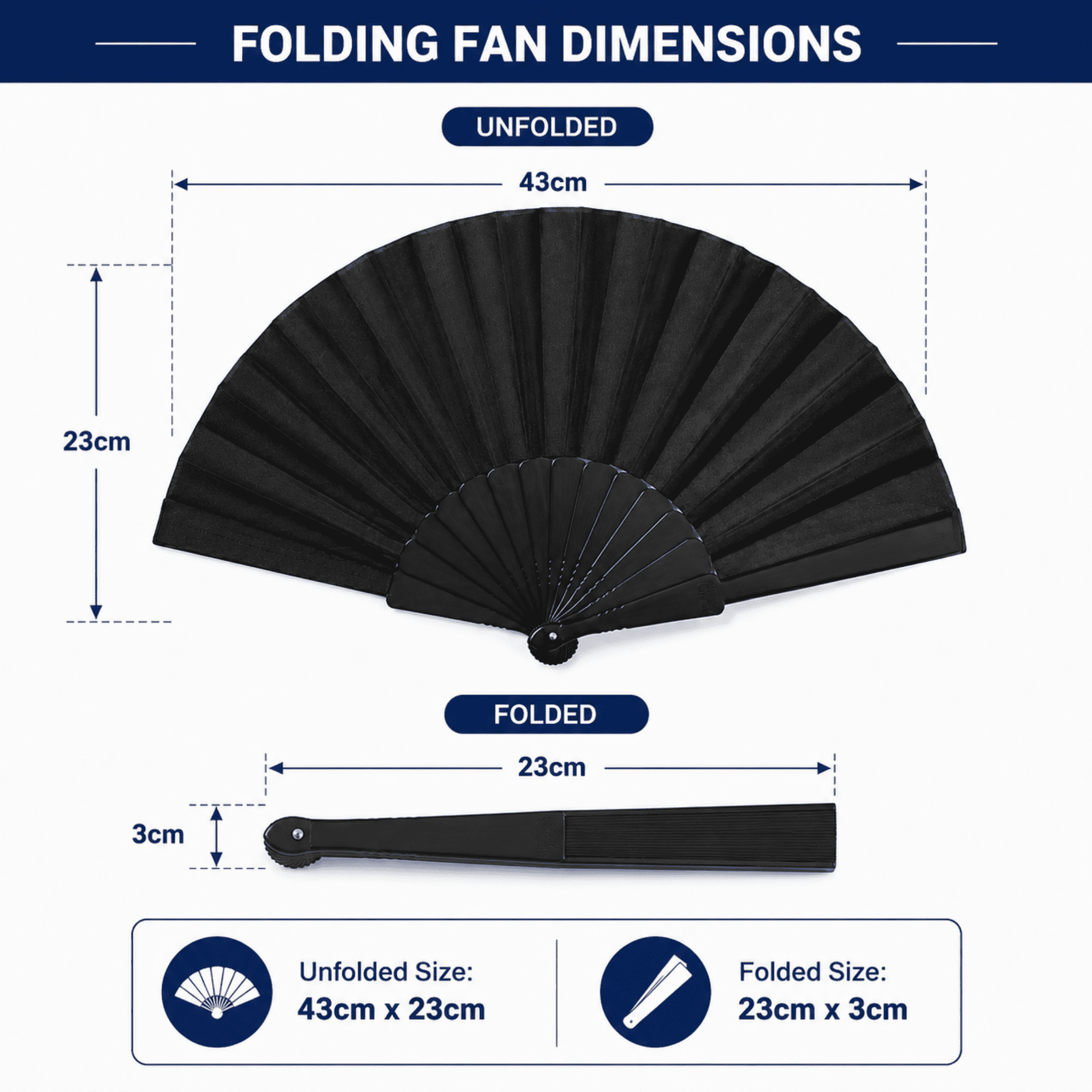 RPET Foldable Fan with Coloured Ribs