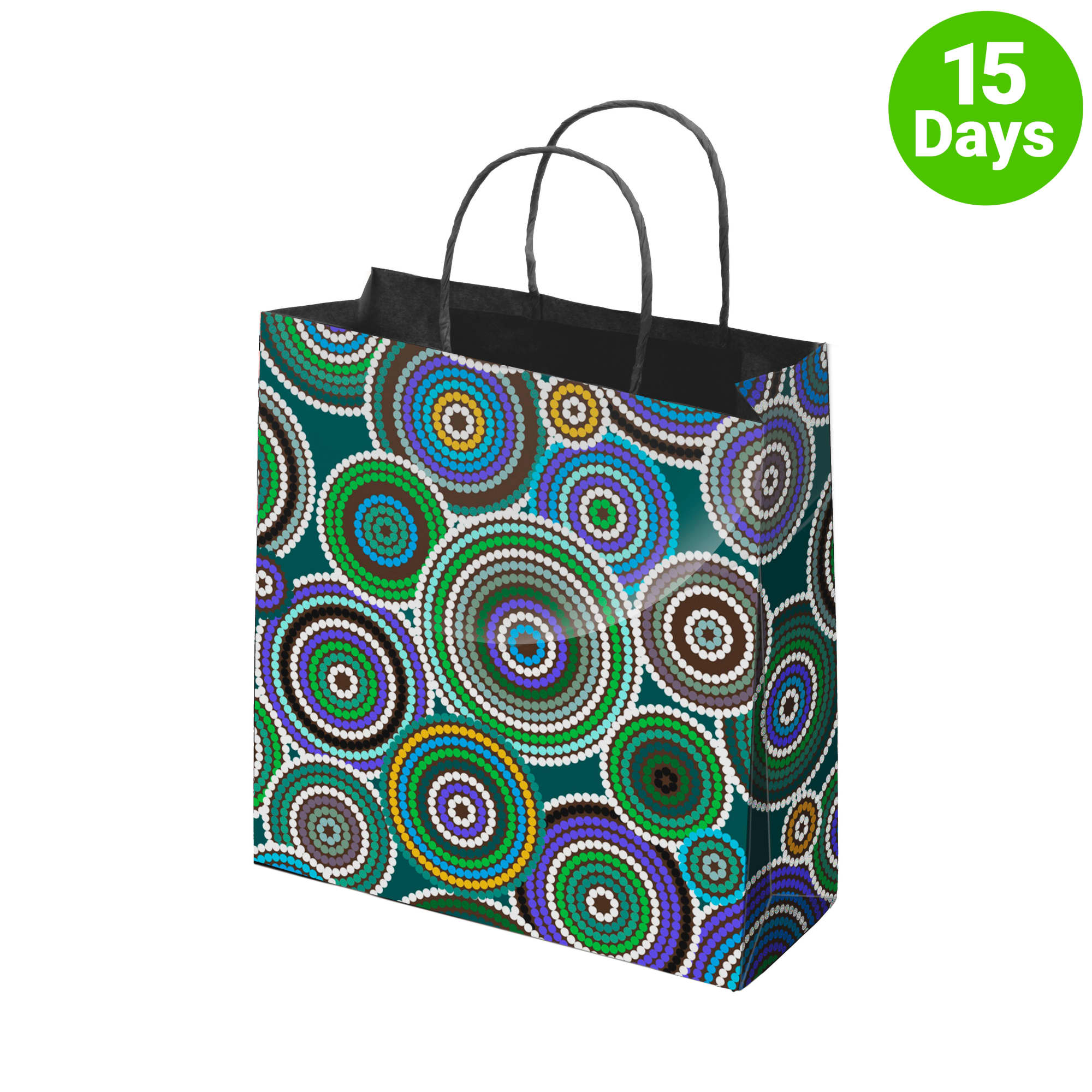 Full Colour Gloss Medium Laminated Bag Portrait With Rope Handle - PS4861 Image 