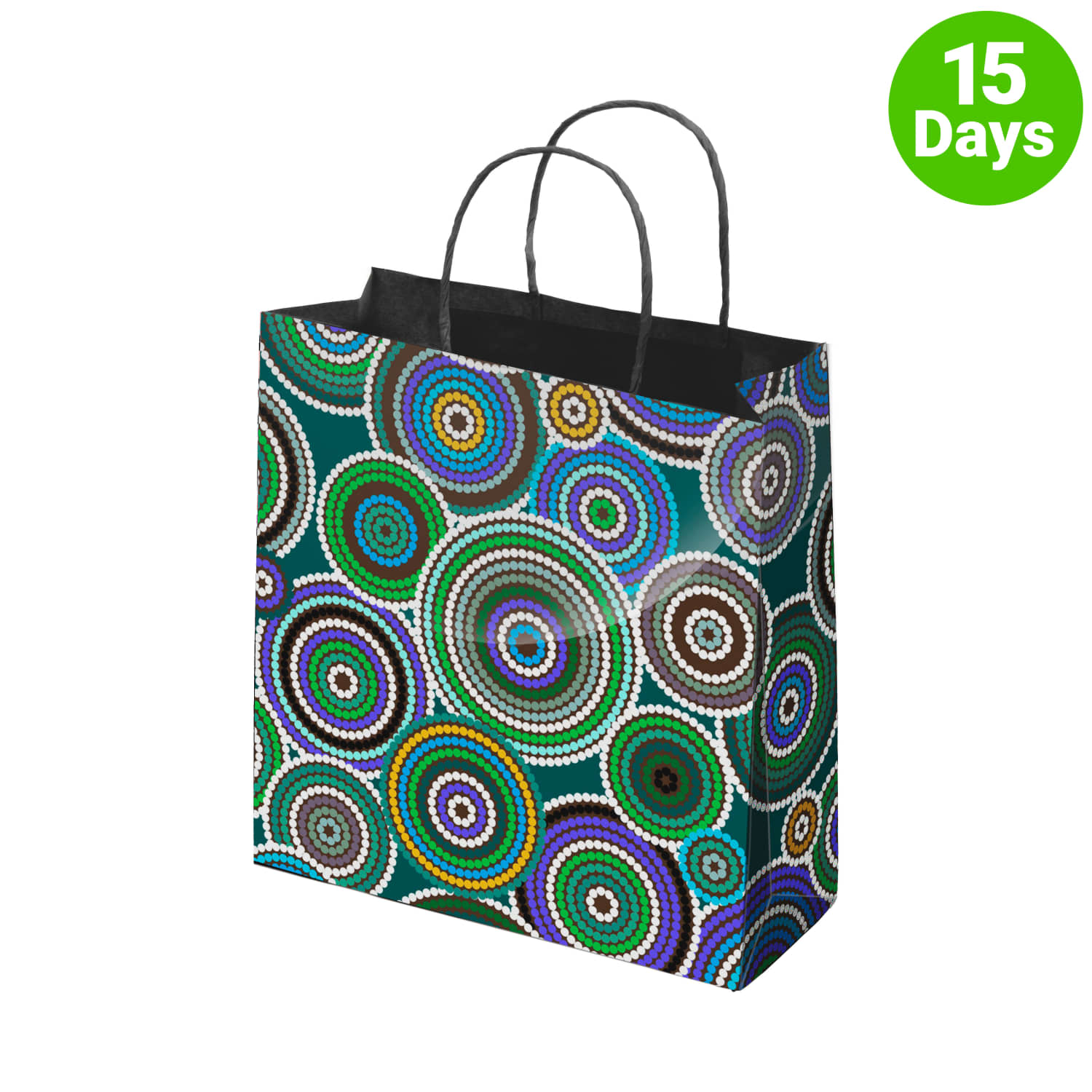 Full Colour Gloss Medium Laminated Bag Portrait With Rope Handle - PS4861 Image 