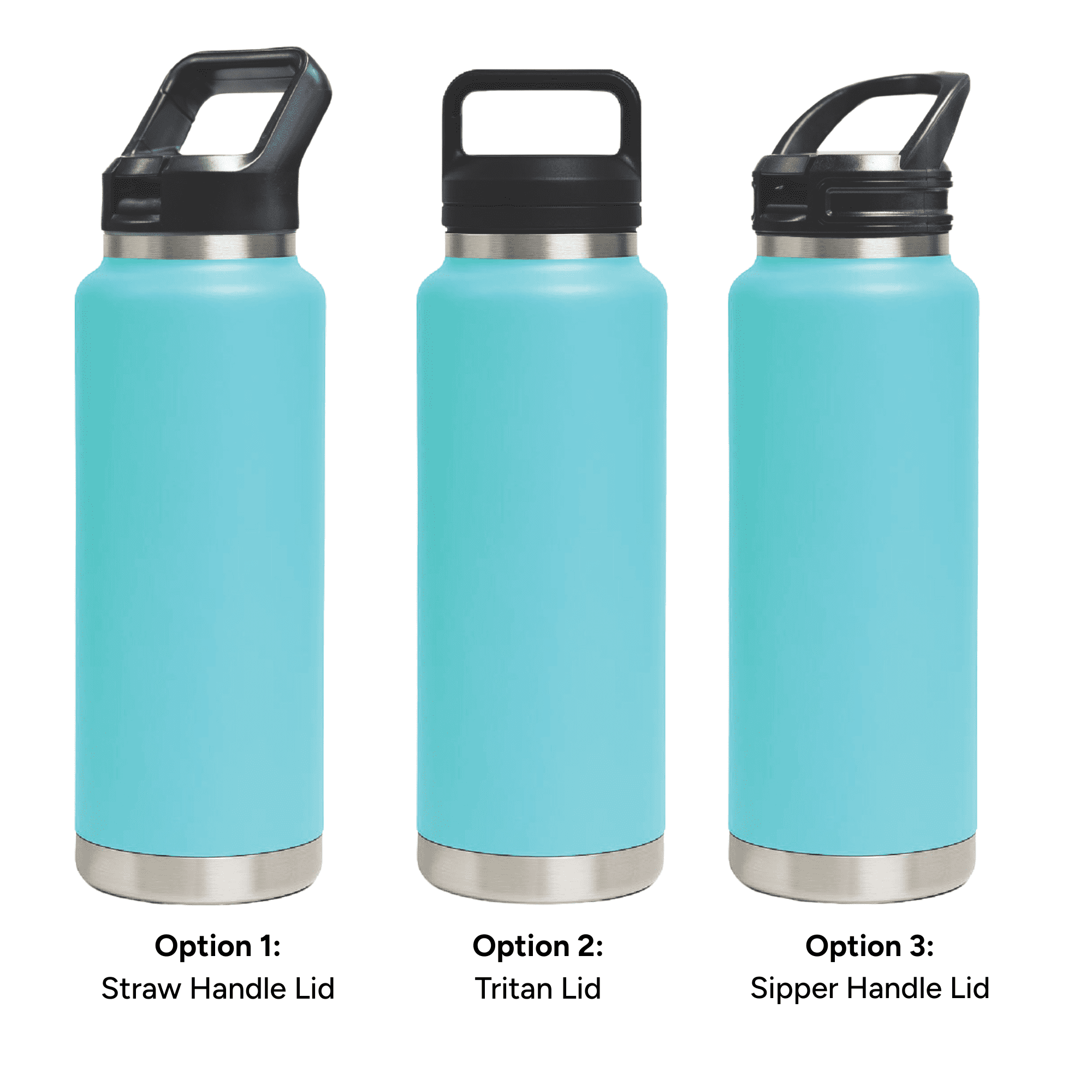 Alternative view of HYDRO - 1L Vacuum Bottle - 3 Different Lid Options