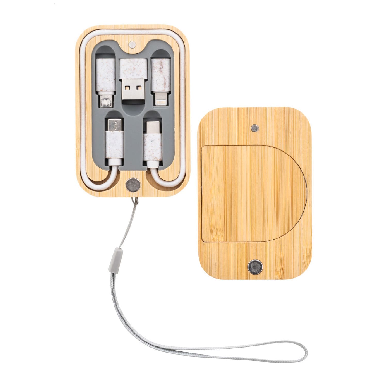 AURORA Bamboo Magnetic Wireless & Cable Charger Set promotional product