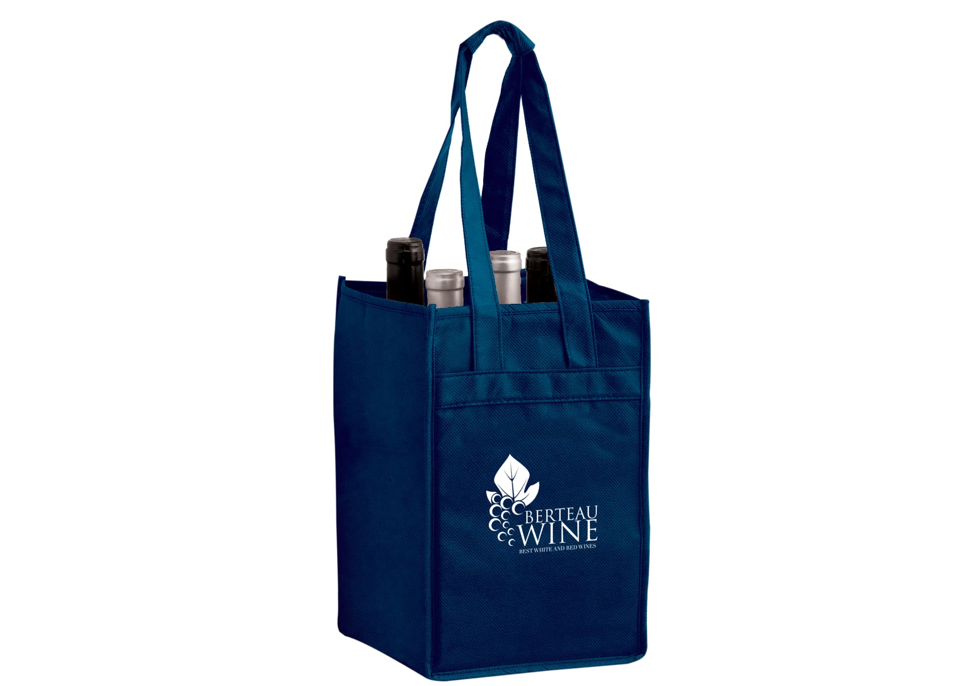 Non-Woven Polypropylene 4-Bottle Wine Tote Bag - PS4051 Image 