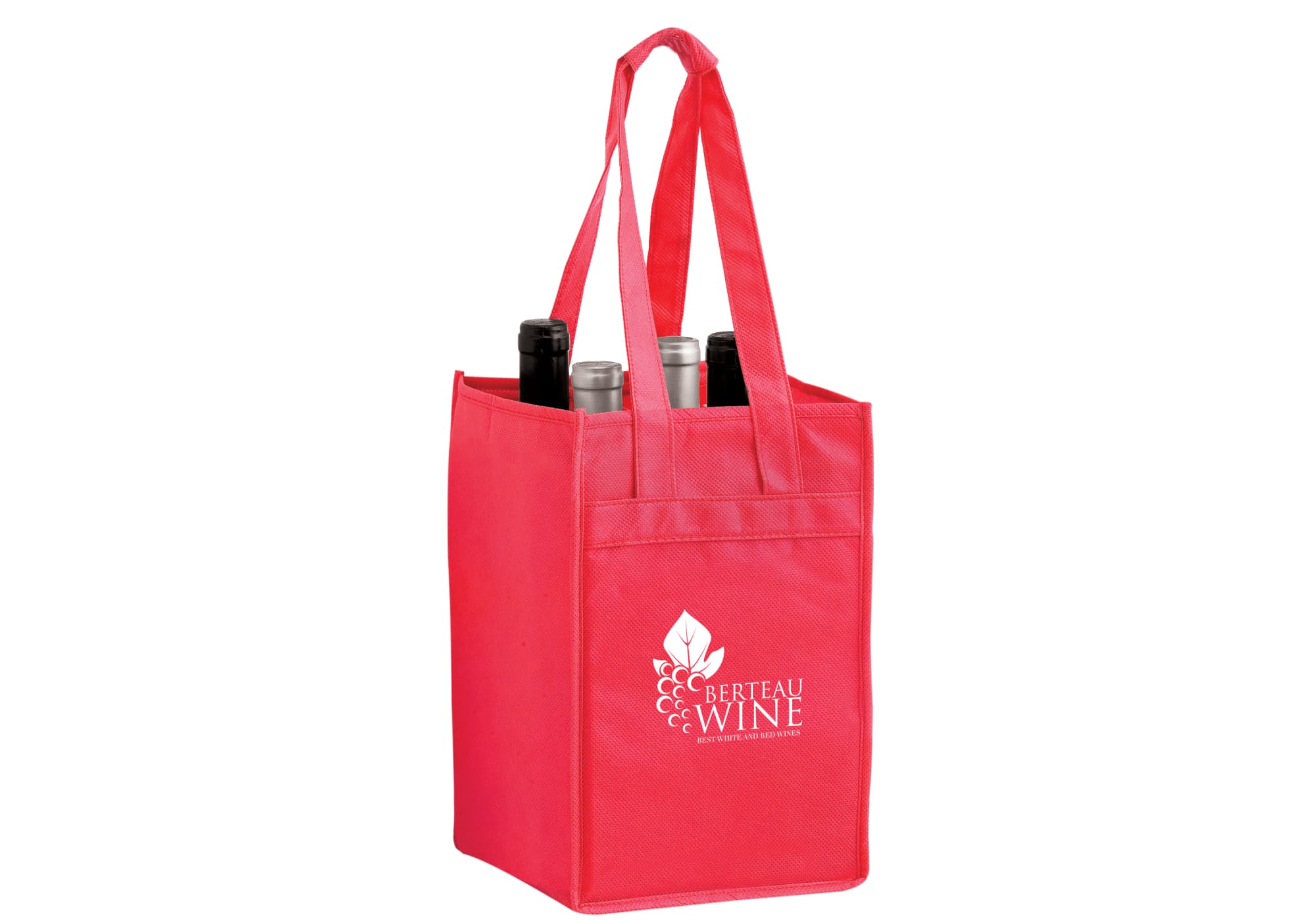 Non-Woven Polypropylene 4-Bottle Wine Tote Bag - PS4051 Image 
