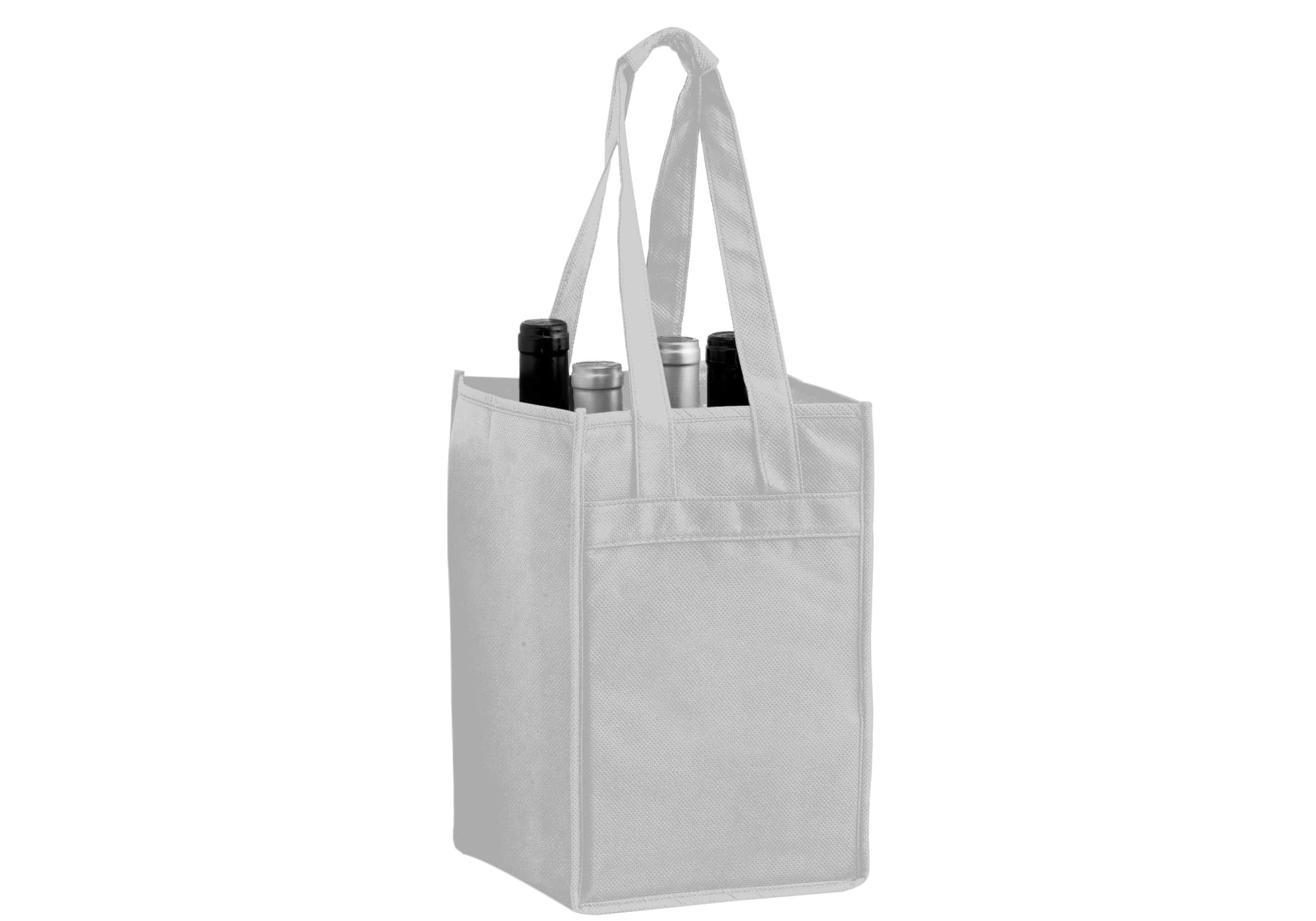 Non-Woven Polypropylene 4-Bottle Wine Tote Bag - PS4051 Image 