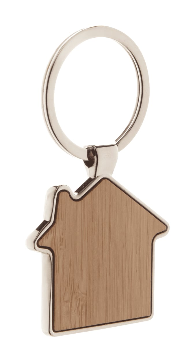 Bamboo Keyring - House Shape - PS8340 Image 