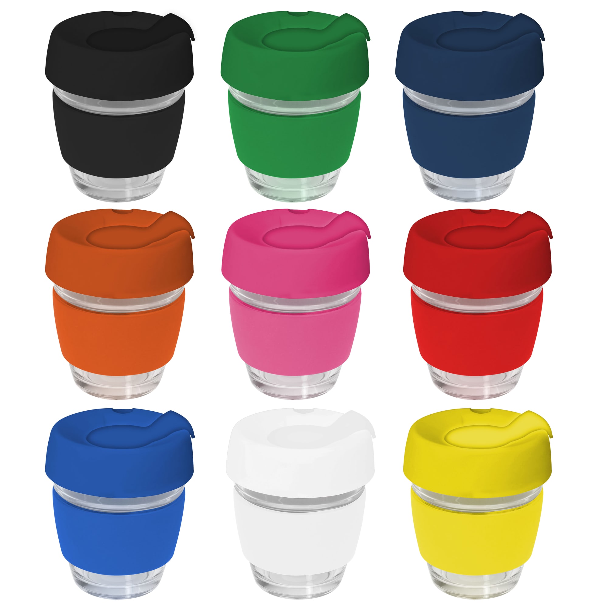 Glass Milano 240ml Coffee Cup With Bamboo Lid