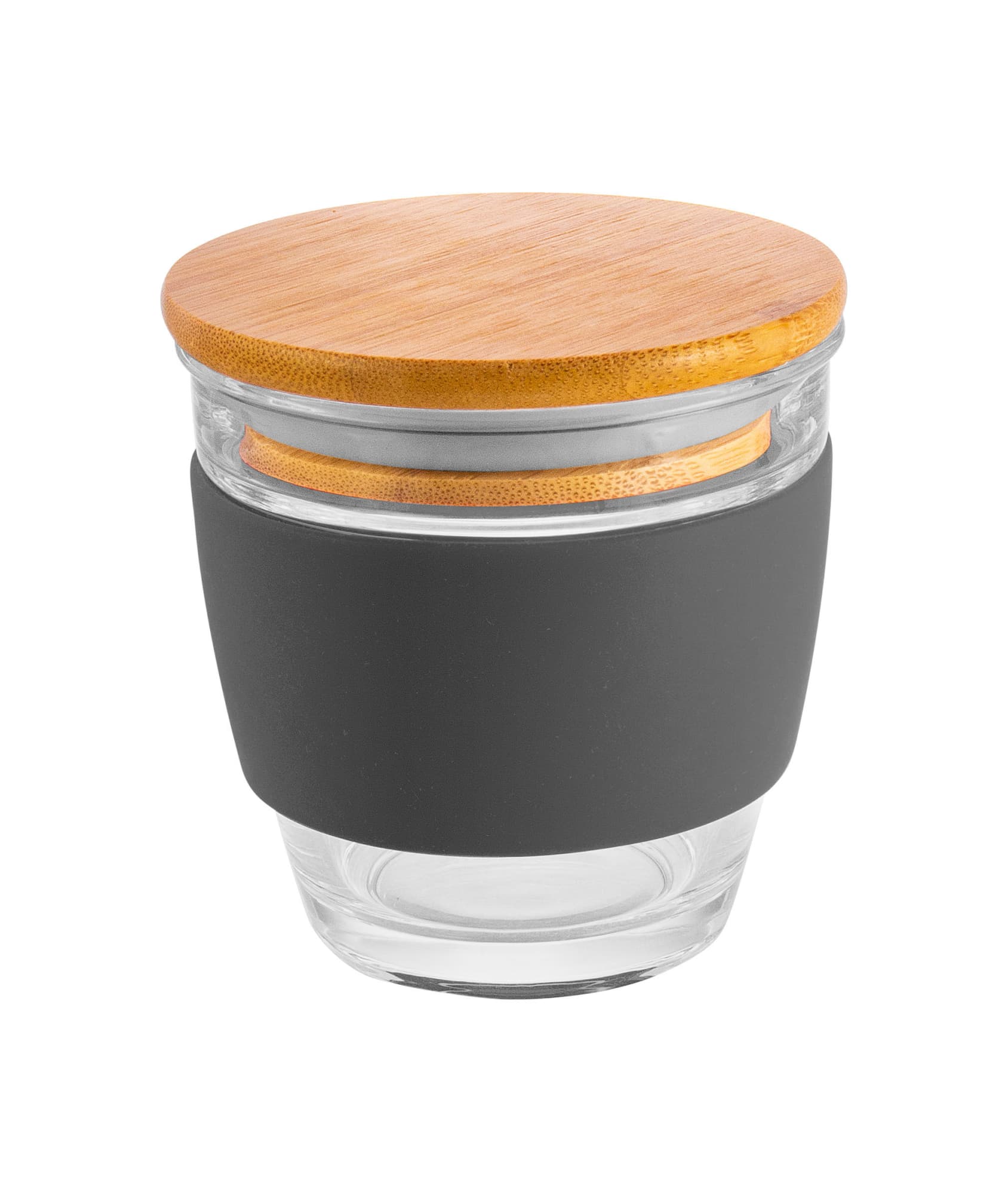 Glass Milano 240ml Coffee Cup With Bamboo Lid - PS240 Image 
