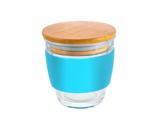 Glass Milano 240ml Coffee Cup With Bamboo Lid - PS240 Image 
