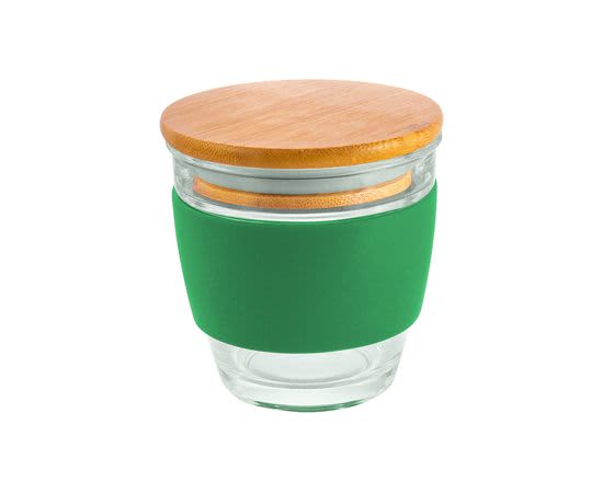 Glass Milano 240ml Coffee Cup With Bamboo Lid - PS240 Image 