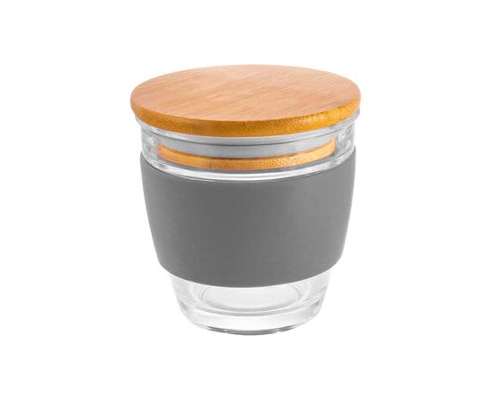 Glass Milano 240ml Coffee Cup With Bamboo Lid - PS240 Image 