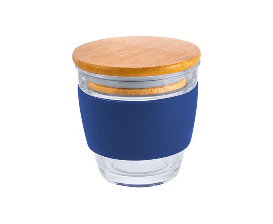 Glass Milano 240ml Coffee Cup With Bamboo Lid - PS240 Image 