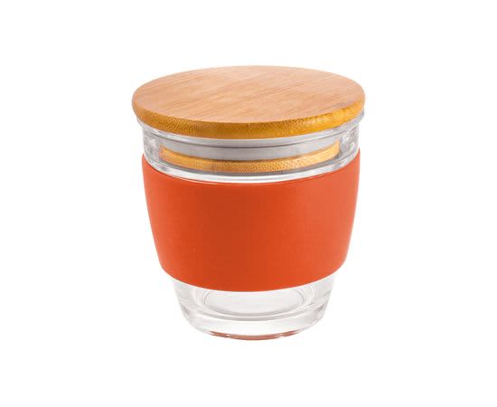 Glass Milano 240ml Coffee Cup With Bamboo Lid - PS240 Image 