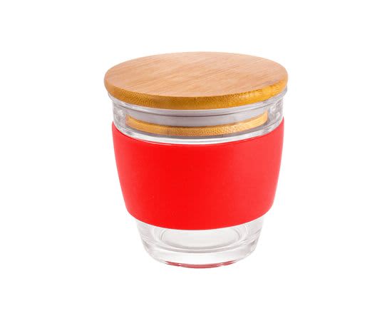 Glass Milano 240ml Coffee Cup With Bamboo Lid - PS240 Image 