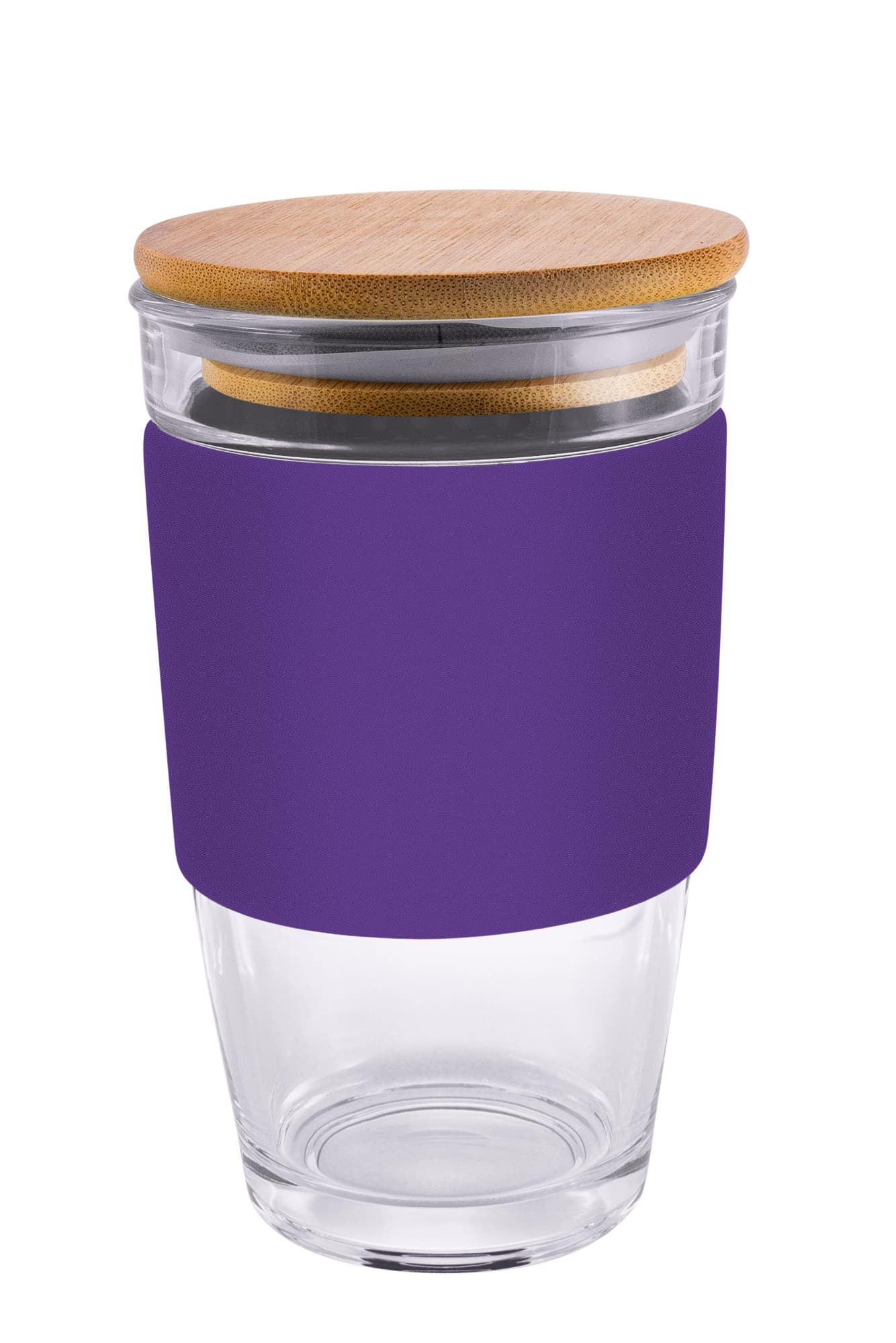 Glass Genova 475ml Coffee Cup With Silicon Lid And Band - PS2234 Image 