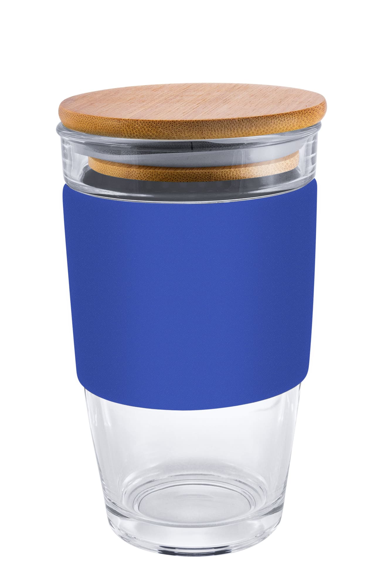 Glass Genova 475ml Coffee Cup With Silicon Lid And Band - PS2234 Image 