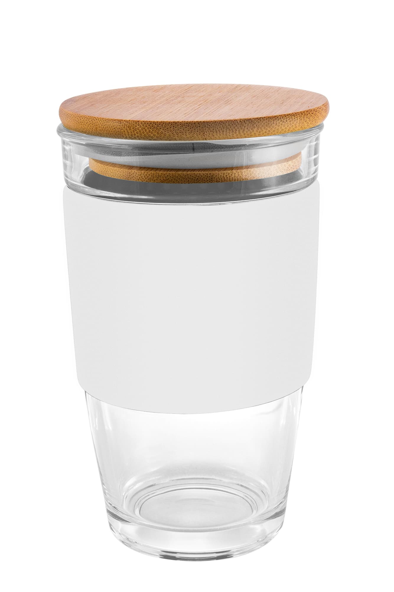 Glass Genova 475ml Coffee Cup With Silicon Lid And Band - PS2234 Image 