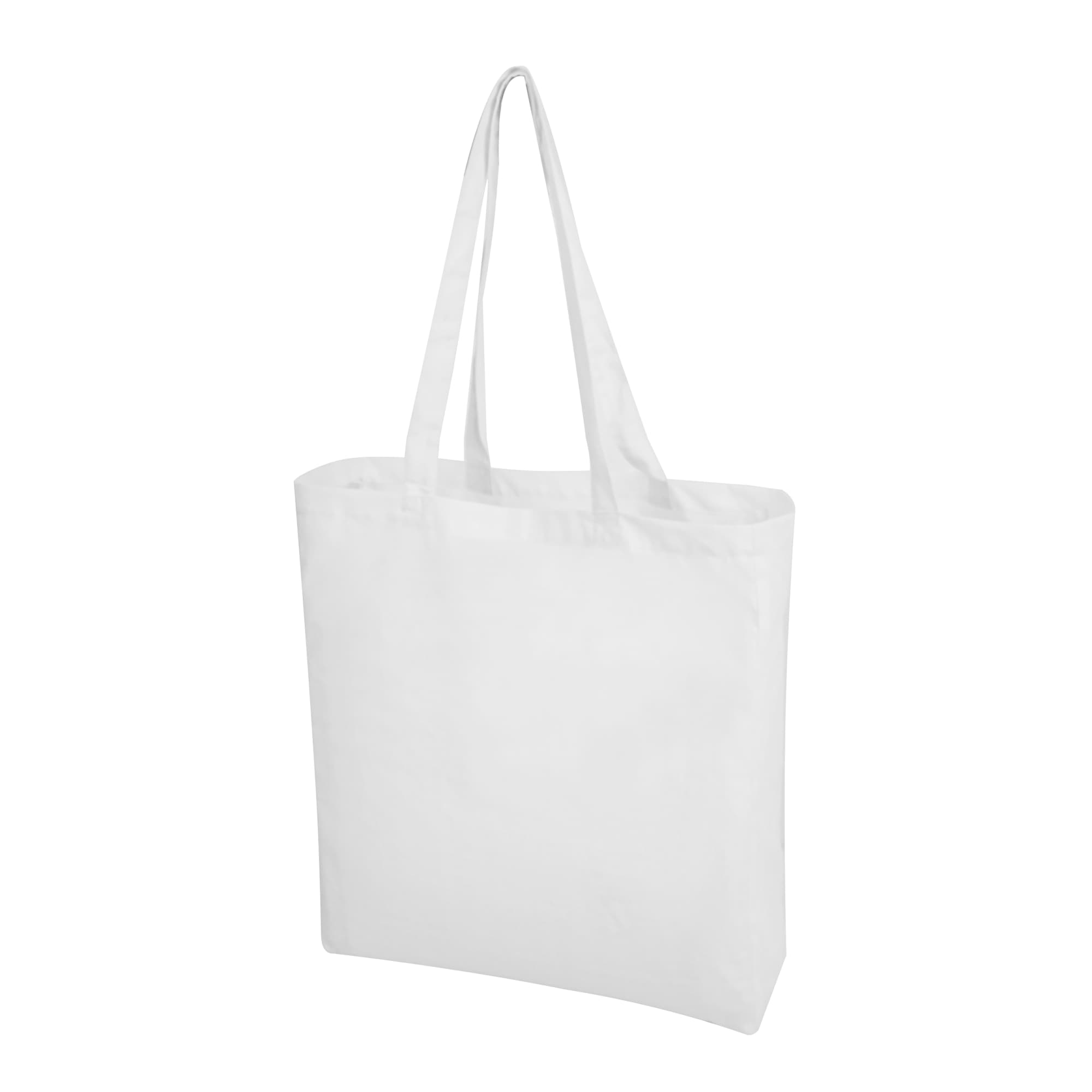 White Calico Bag With Long Handles