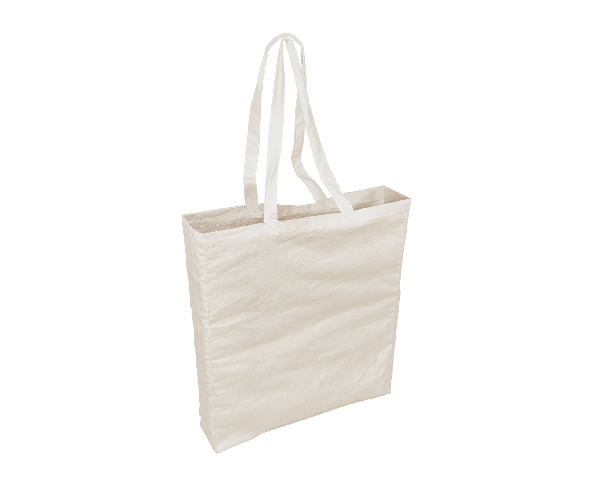 White Calico Bag With Long Handles - PS4112 Image