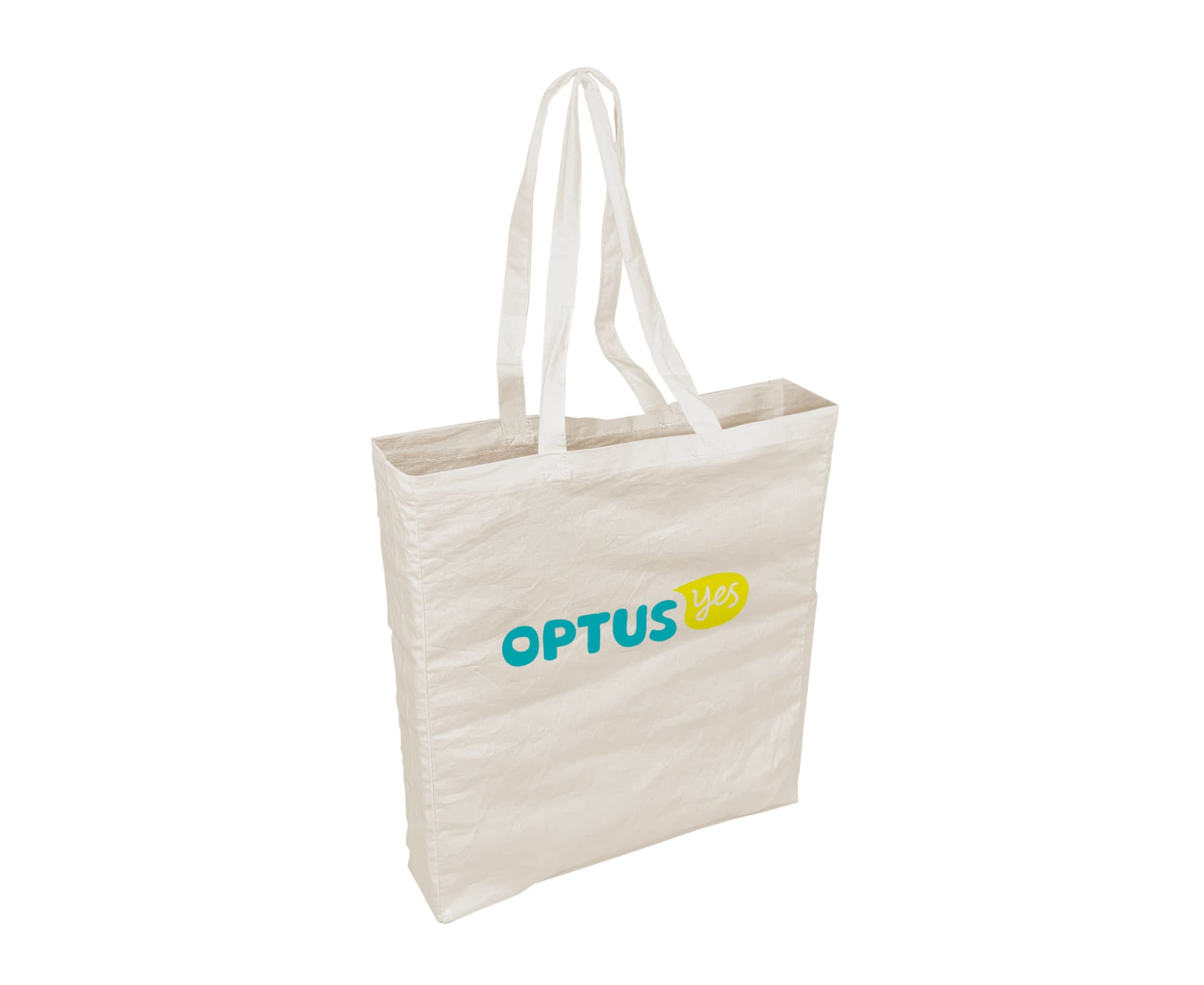 White Calico Bag With Long Handles