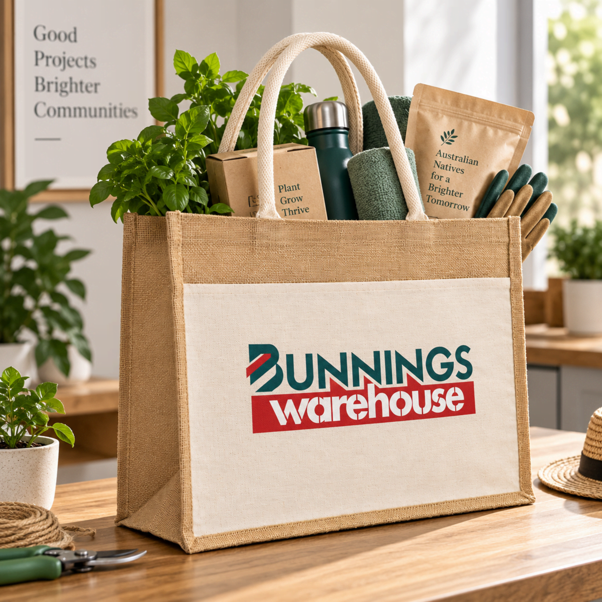 Laminated Jute Beach Bag With Cotton Handles And Front Pocket