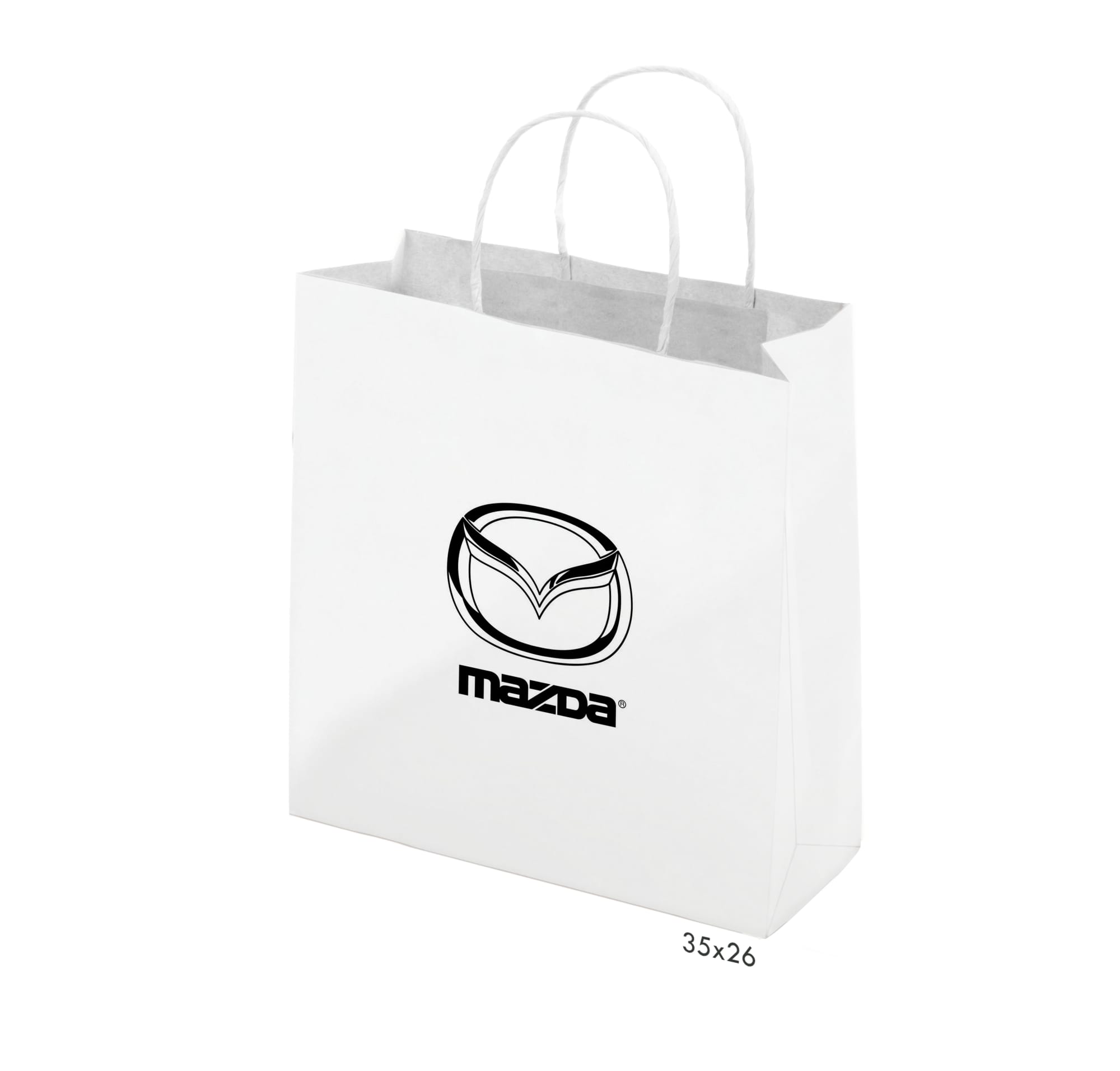 Gloss Laminated Bag White Portrait With Rope Handle