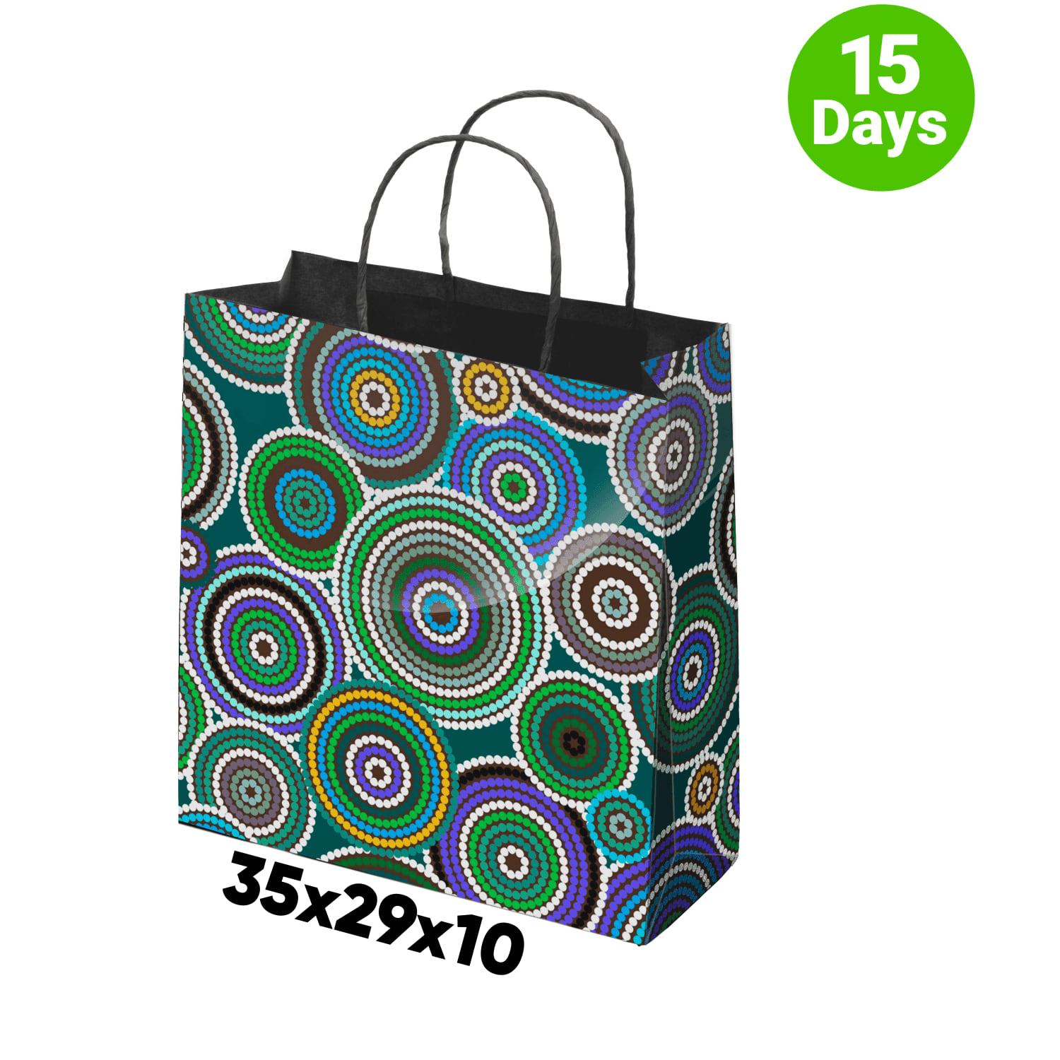 Full Colour Gloss Medium Laminated Bag Portrait With Rope Handle - PS4861 Image 