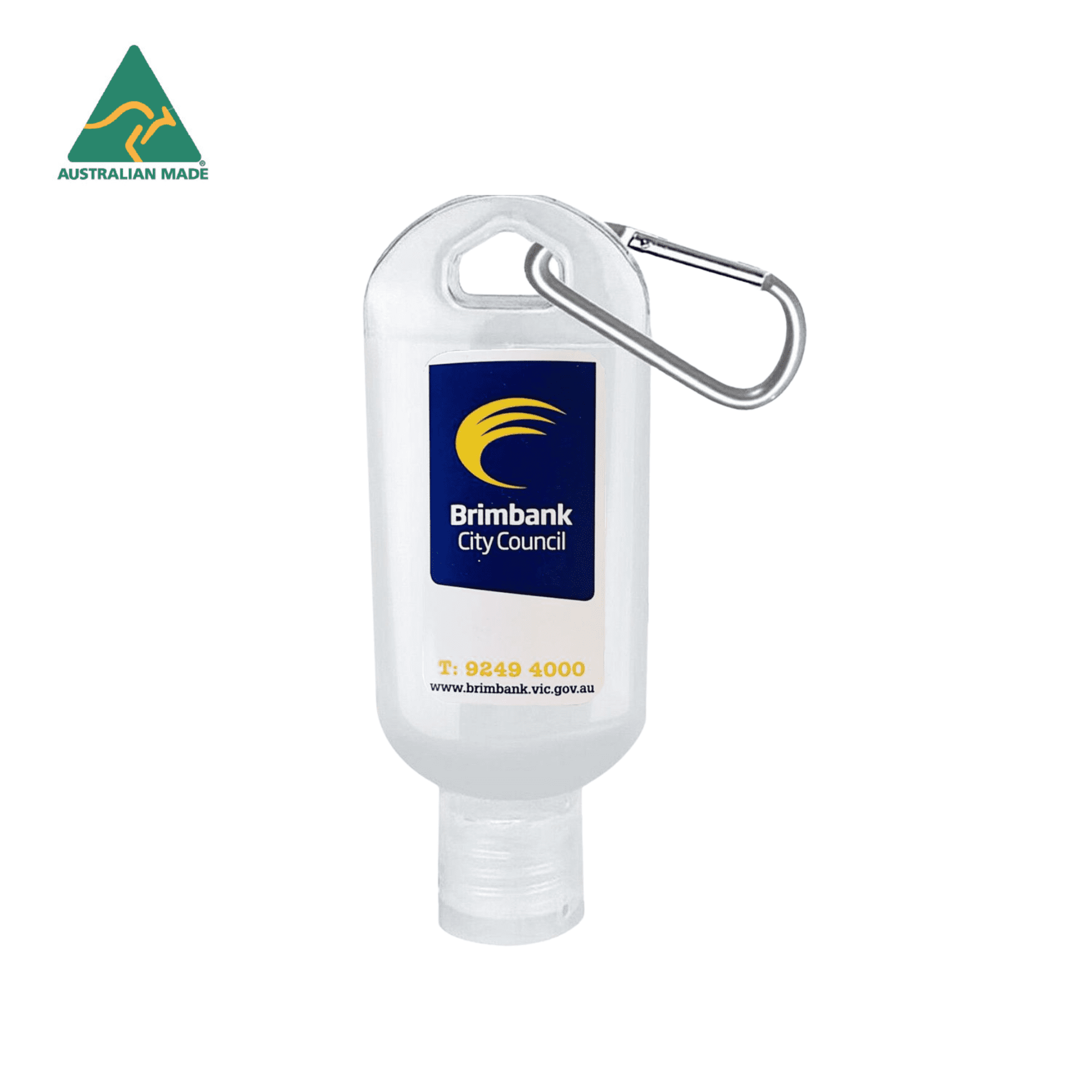 Hand Sanitiser With Carabiner 60Ml Made In Australia promotional product