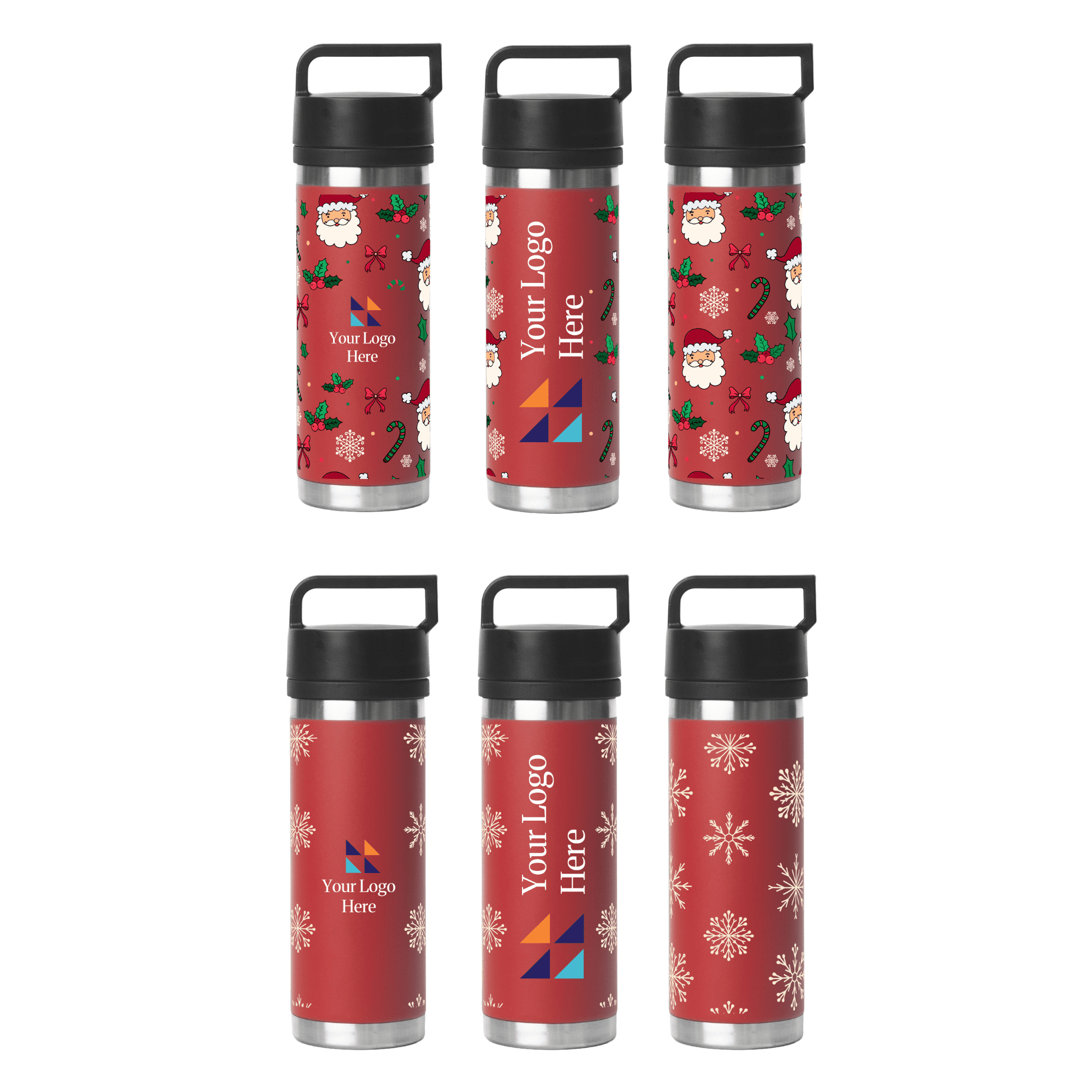 Christmas Red 532ml Bell Bottle with Solid Handle promotional product