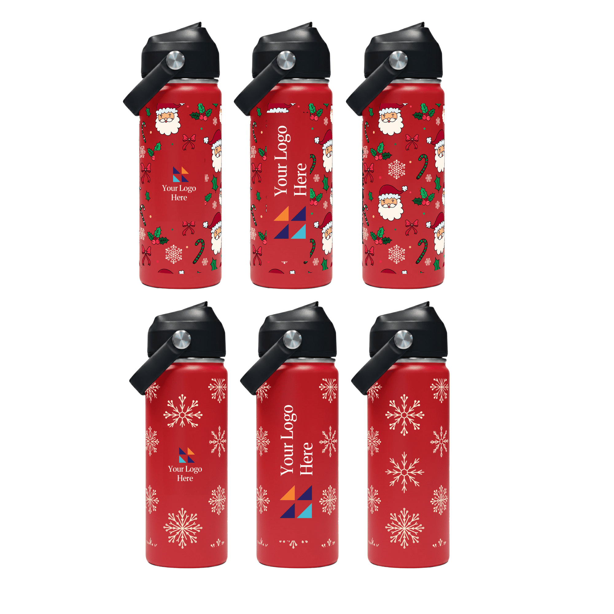 Christmas Red 500ml Bell Bottle with Carry Handle promotional product