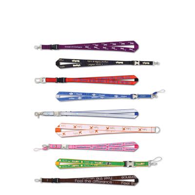 Screen Printed Satin Lanyard with Woven Polyester Backing