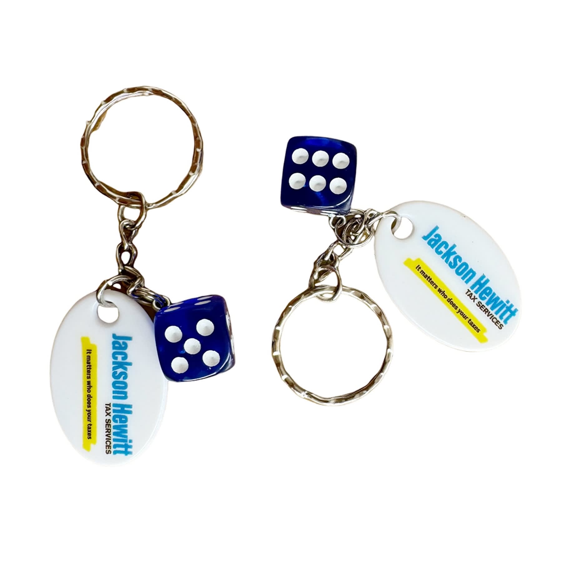 Dice Keychain with Custom Tag