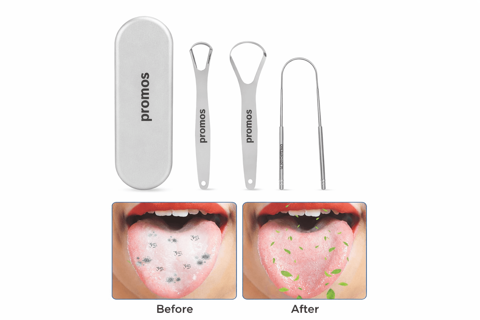 Stainless Steel Tongue Scraper Set