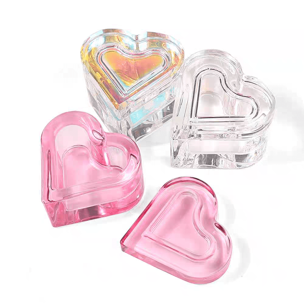 Heart Shape Nail Dappen Dish with Lid
