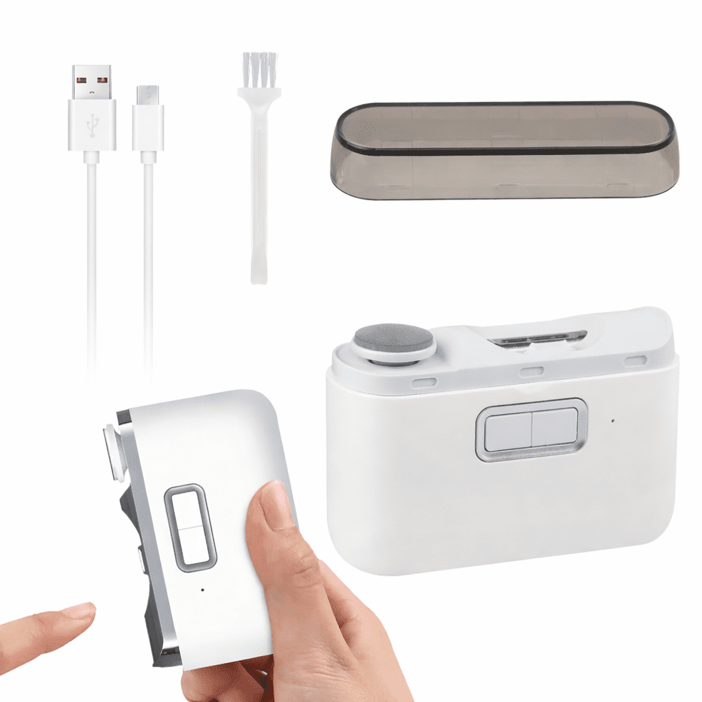 USB Rechargeable Automatic Nail Clipper with LED Light