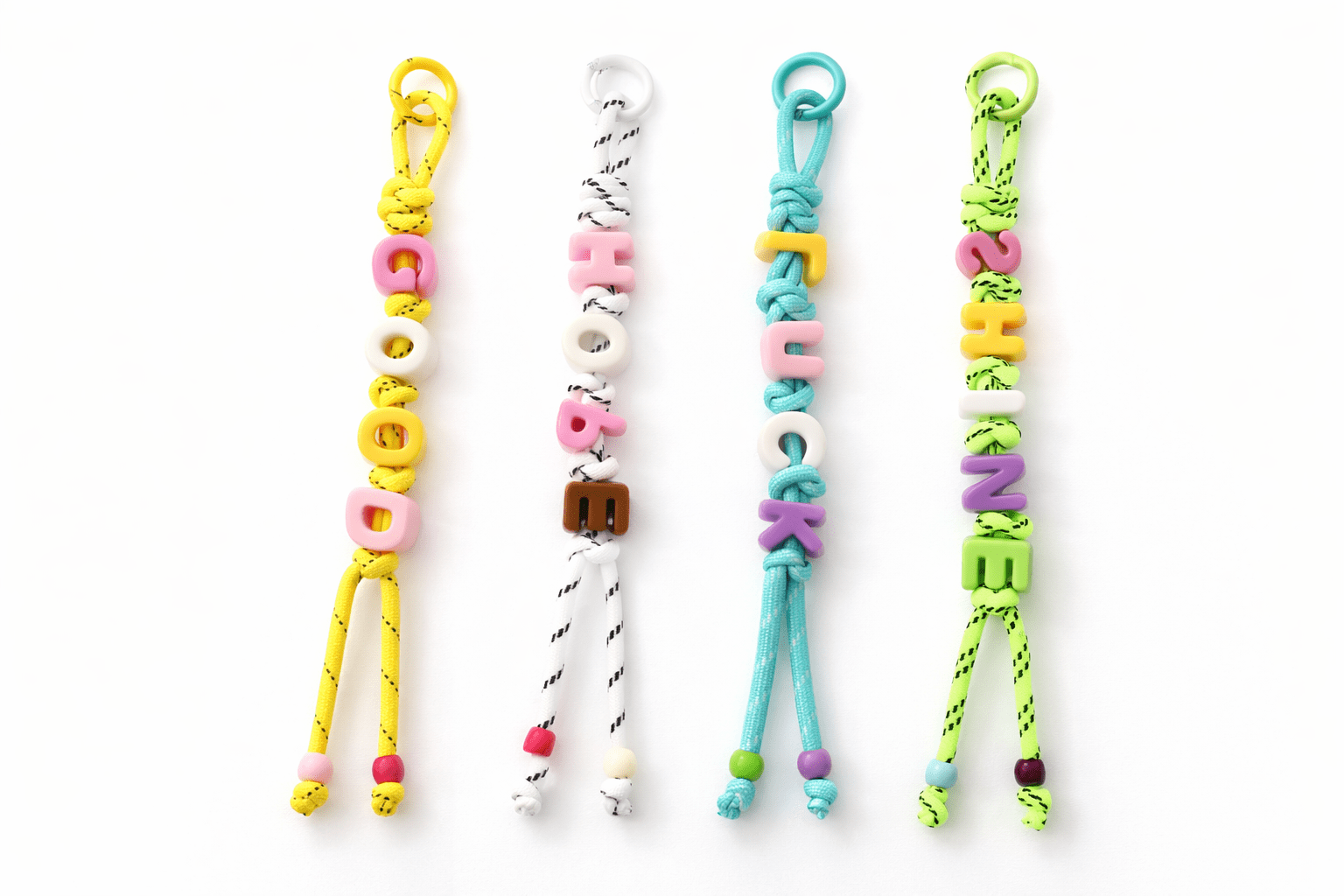 Rope Letter Bead Keychain