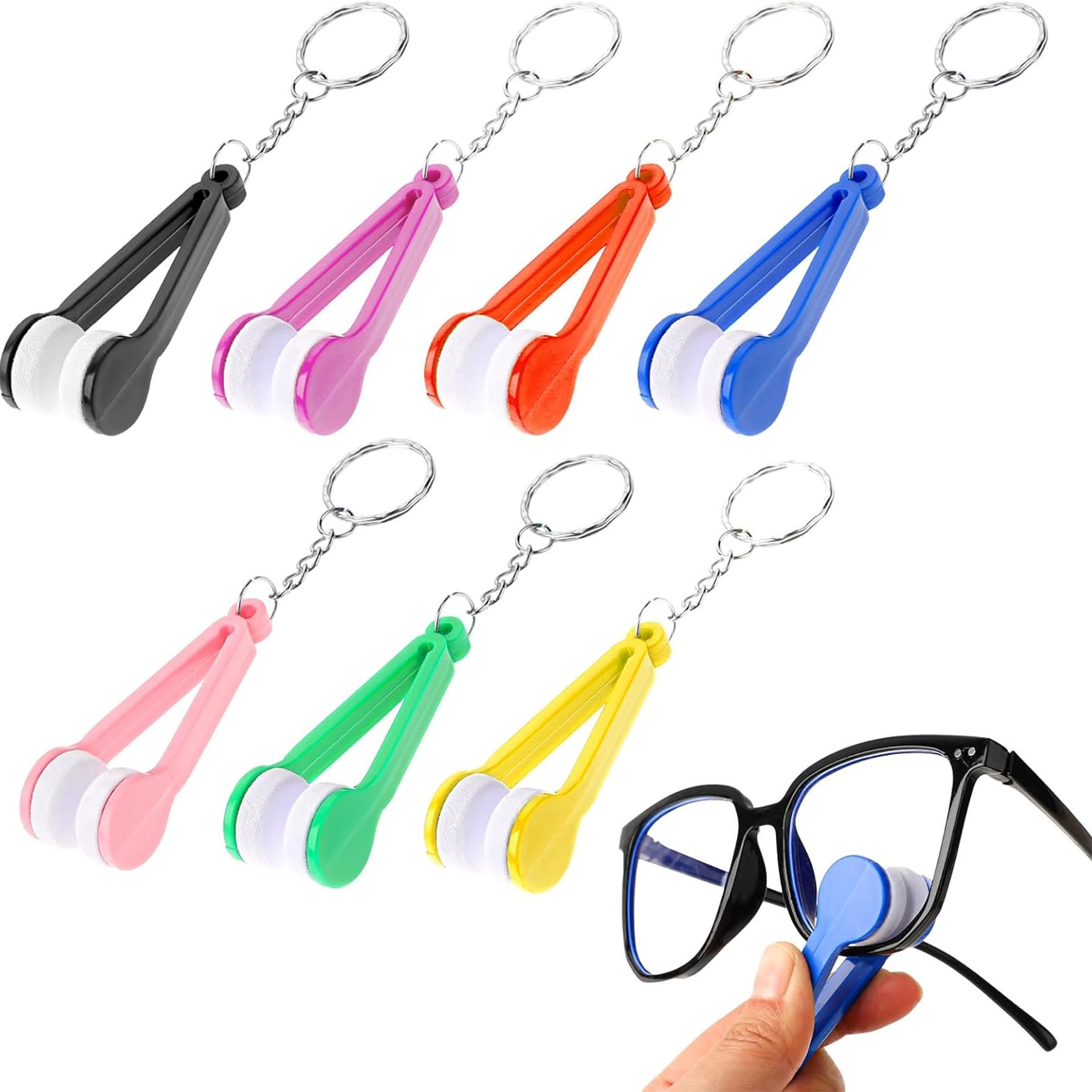 Mini Glasses Eyeglass Cleaner with Keychain