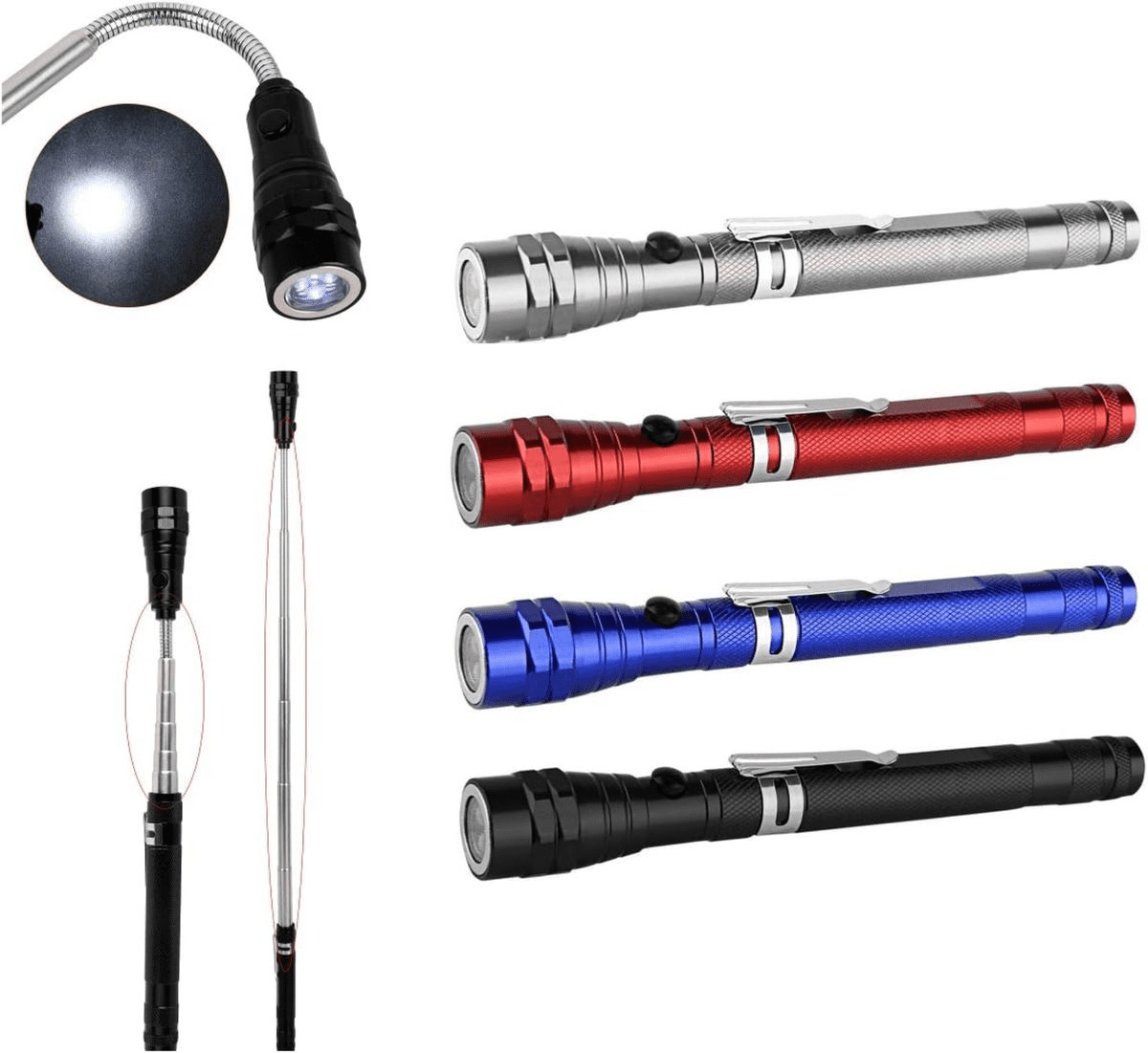 Telescopic Flashlight with Magnet