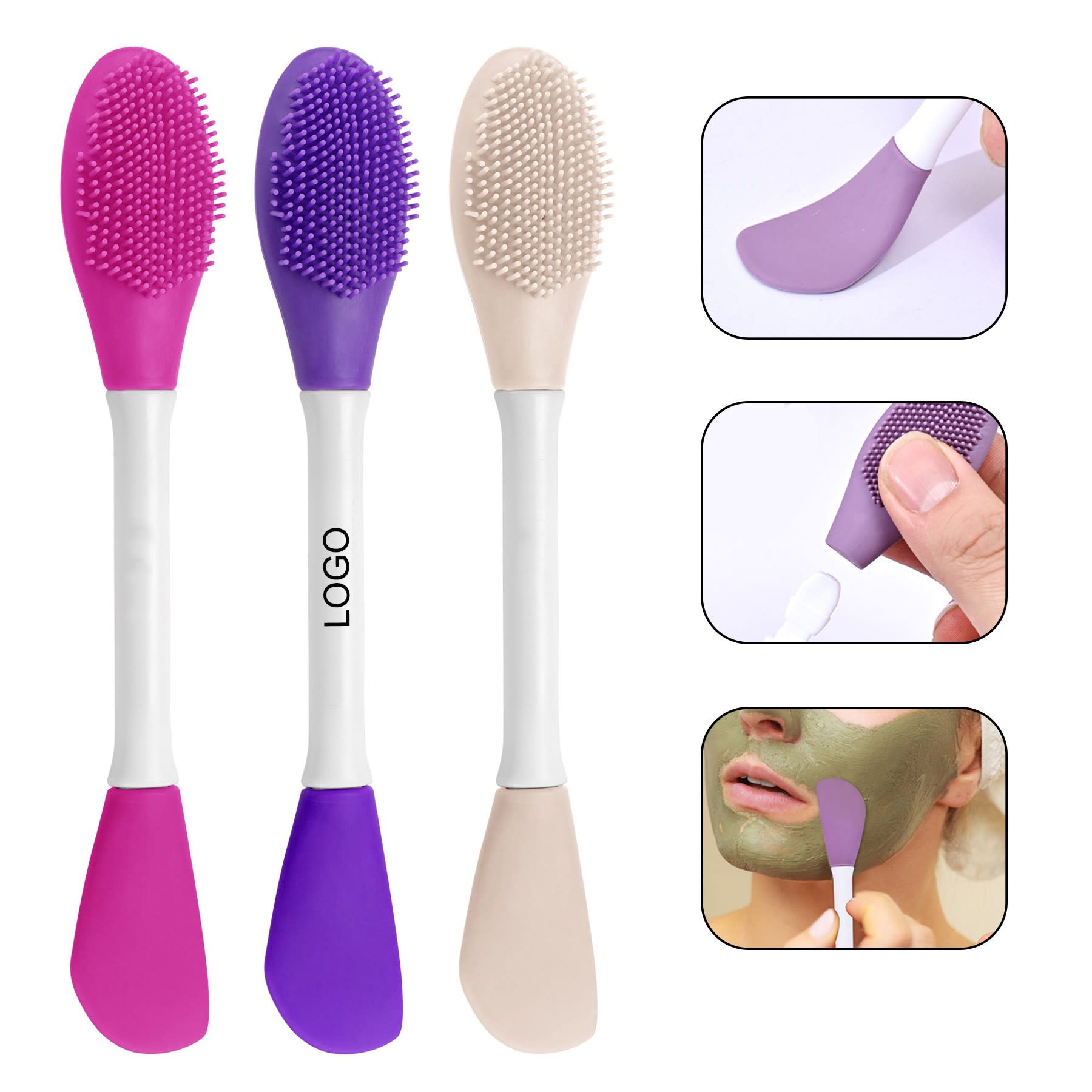 Double-Ended Silicone Face Mask Brush