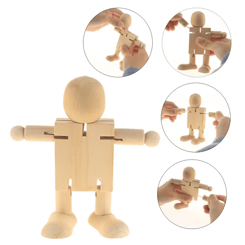 Wooden Robot Figures