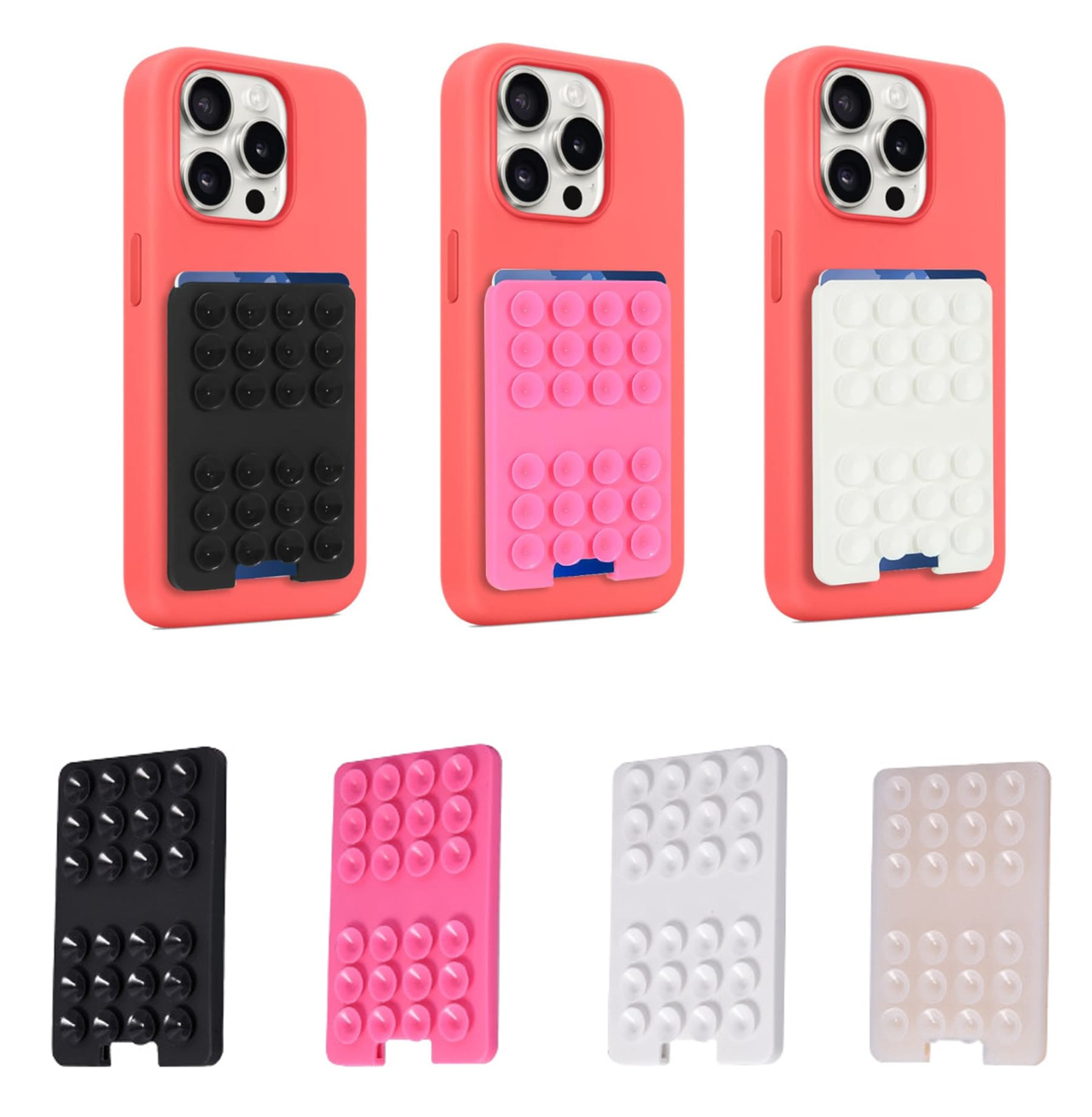 Silicone Cell Phone Wallet With Suction Cup