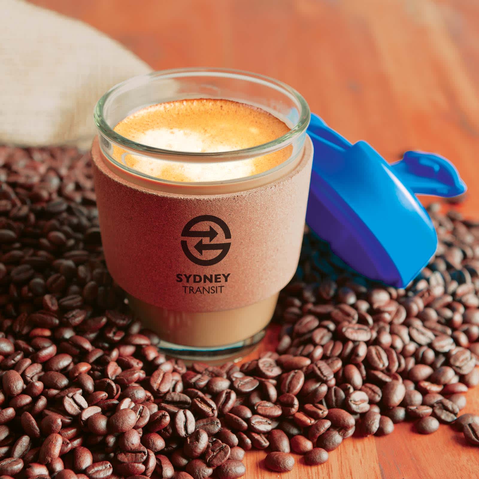Vienna Coffee Cup with Cork Band – 320ml Reusable Borosilicate Glass Coffee Mug, Heat-Resistant, Customizable Lid and Flip Piece, Gift-Ready Kraft Box