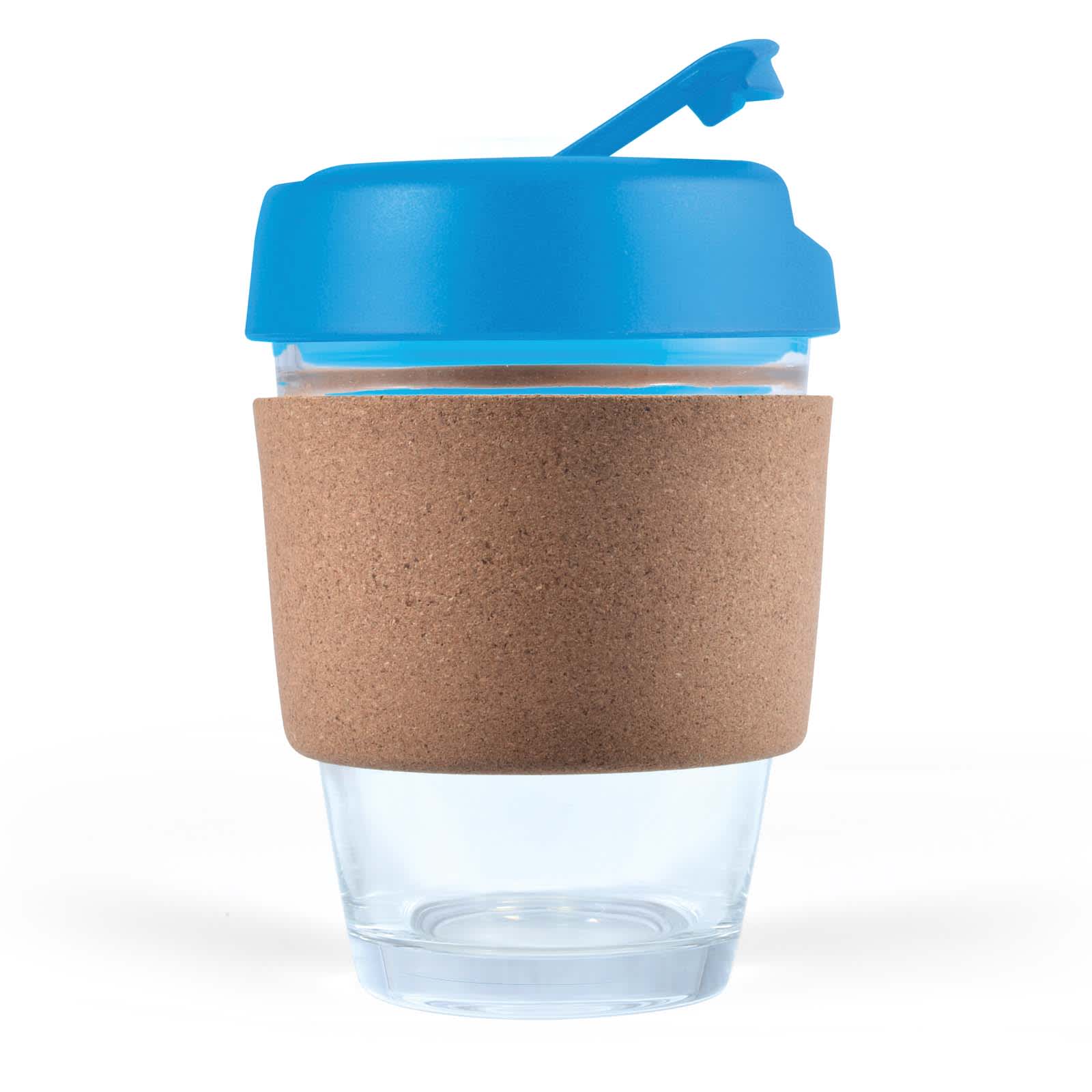 Vienna Coffee Cup with Cork Band – 320ml Reusable Borosilicate Glass Coffee Mug, Heat-Resistant, Customizable Lid and Flip Piece, Gift-Ready Kraft Box