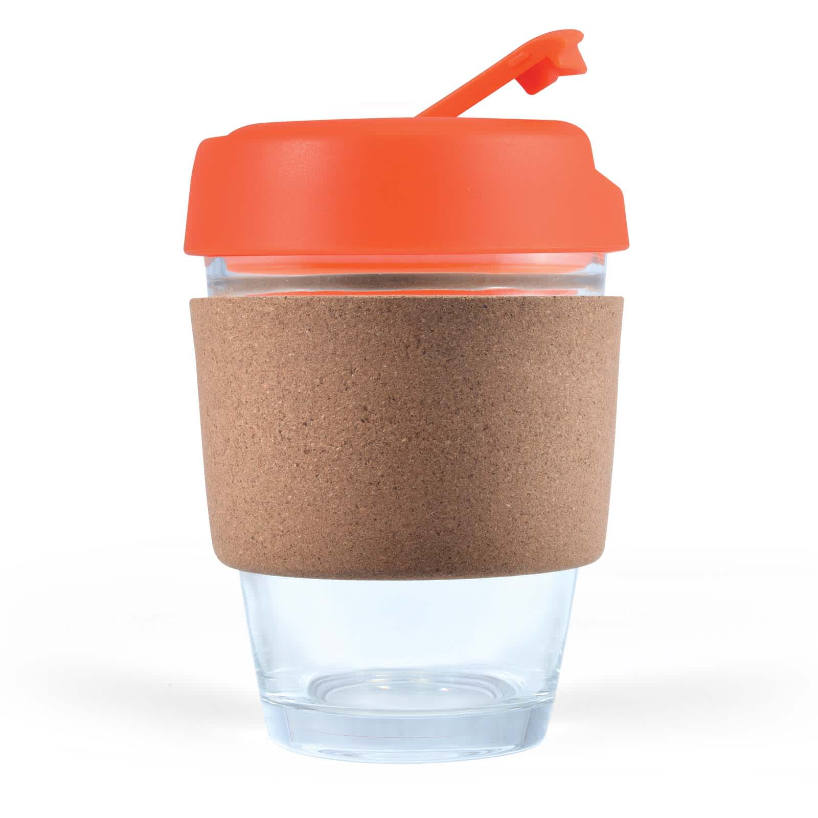 Vienna Coffee Cup with Cork Band – 320ml Reusable Borosilicate Glass Coffee Mug, Heat-Resistant, Customizable Lid and Flip Piece, Gift-Ready Kraft Box